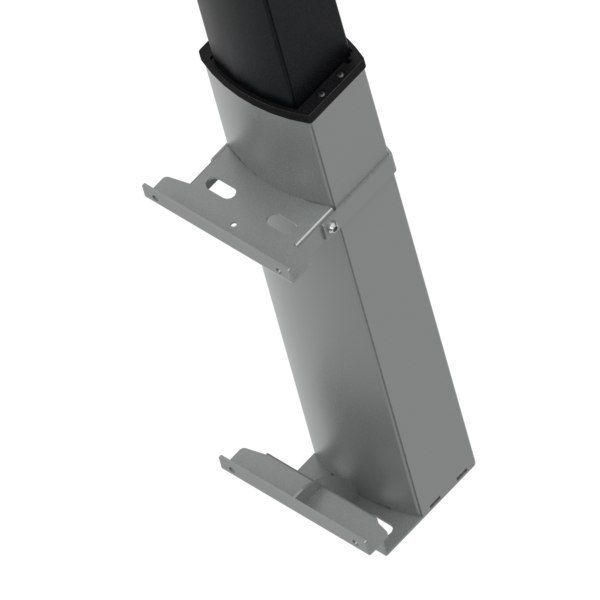 Biurko komputerowe ścienne prostokątne z regulacją wysokości srebrne zdjęcie 2