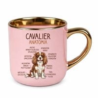 Cavalier anatomia - elegancki kubek na prezent Różowy PIES RASA URODZINY