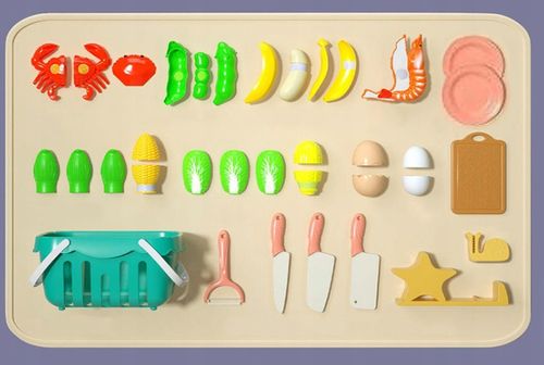 ZESTAW KUCHNIA SKLEP DLA DZIECI DO KROJENIA OWOCE WARZYWA NA RZEP KOSZYK na Arena.pl