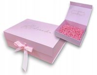 Pudełko box czy zostaniesz ŚWIADKOWĄ prezent zaproszenie wesele RÓŻOWE XL