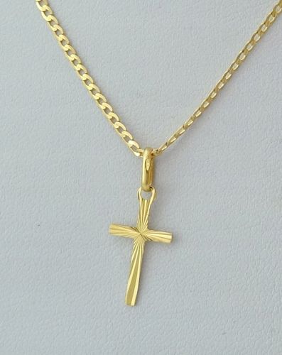 ŁAŃCUSZEK ZŁOTY PEŁNY + KRZYŻYK 55 CM. PR. 585 na Arena.pl