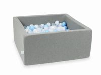 Suchy basen szary 90x90x40 z piłeczkami 400 sztuk (przezroczyste, białe, jasnobłękitne, błękitne jasne perłowe)