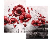 80X70CM CZERWONE MAKI DUO OBRAZ