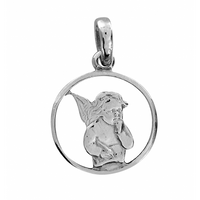 SREBRNY MEDALIK Z ANIOŁKIEM SREBRO PRÓBY 925