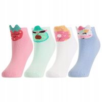 Skarpetki Dziewczęce Stopki z Uroczymi Wzorami 4-pak KOLOROWE MORAJ 31-34