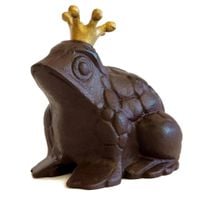 Żeliwna ŻABA żabka w koronie Figurka do ogrodu oczka na Szczęście Prezent