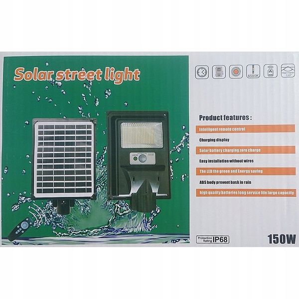 Latarnia Solarna Led Smd 150W + Pilot + Mocowanie zdjęcie 12