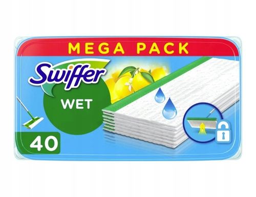 Swiffer Citrus Fresh, mokre chusteczki, wkłady do mopa, 40 sztuk na Arena.pl