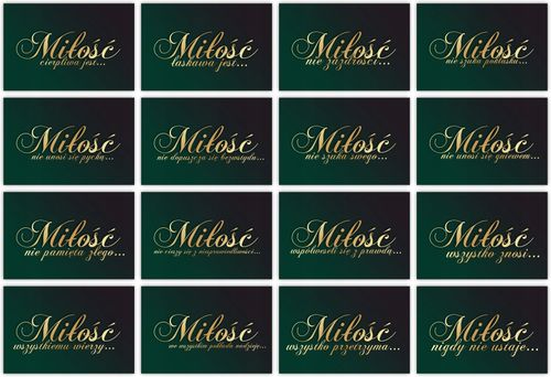 HYMN O MIŁOŚCI tabliczki 16 szt 20x30cm weselne na Arena.pl