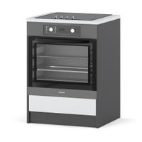 Szafka Kuchenna Stojąca Bella Piekarnik Modułowa 60cm Szary Biały Mat