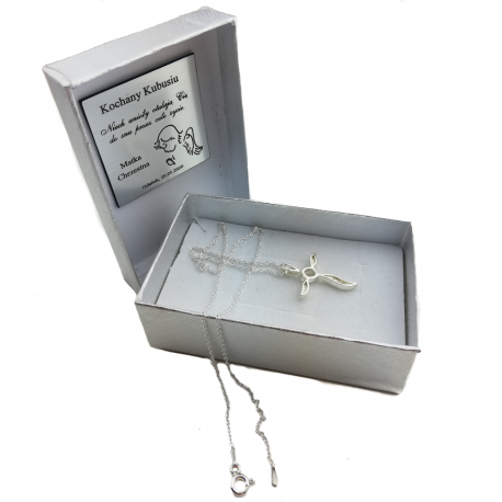 SREBRNY KRZYŻYK OZDOBNY Z CYRKONIĄ SREBRO PRÓBY 925 DOSTĘPNY W RÓŻNYCH KOLORACH na Arena.pl