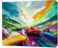 Obraz 70x60cm Wyścig Przy Barwach