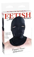 fetish fantasy series kaptur na głowę z zamkami, czarny, uniwersalny