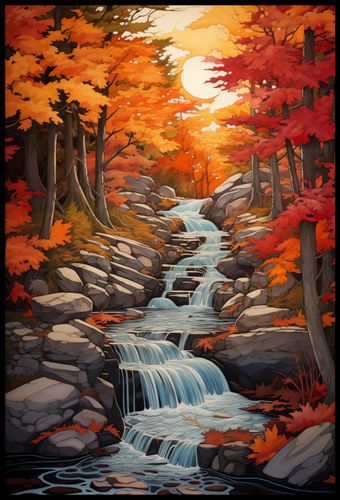 Plakat 61x90,5cm Jesienne Wodospady na Arena.pl
