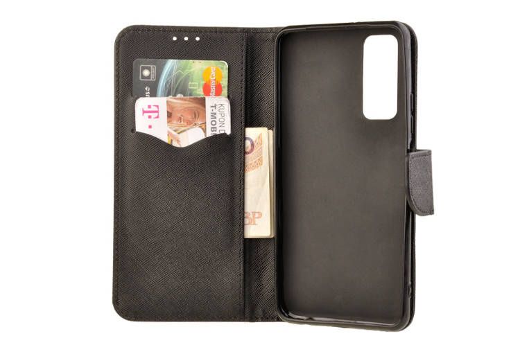 Etui portfel Fancy Case do Huawei P Smart 2021 czarny zdjęcie 3