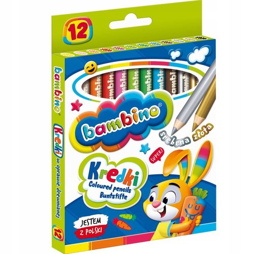 Kredki ołówkowe 12 kolorów w drewnianej oprawie na Arena.pl