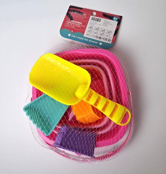 wiaderko do piaskownicy z zabawkami - różowy zdjęcie 5