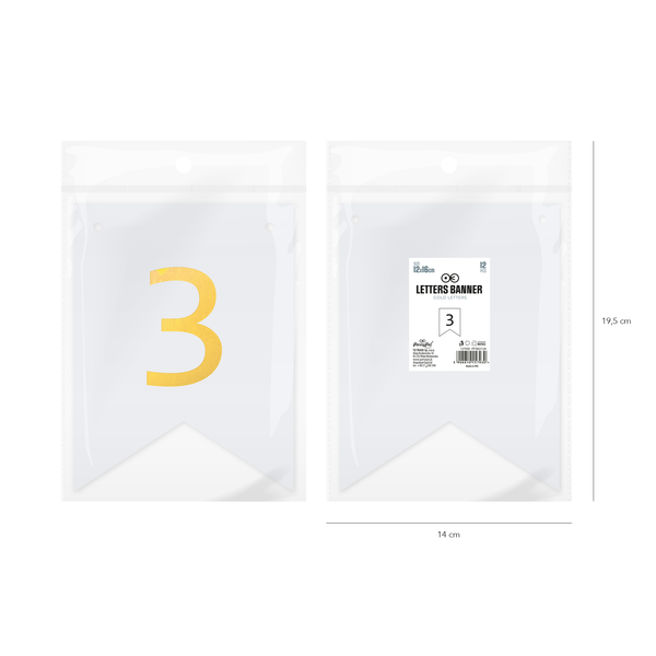 Baner DIY 16 cm - cyfra 3 zdjęcie 2