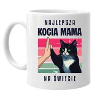 Najlepsza kocia mama na świecie - kubek na prezent dla miłośnika kotów