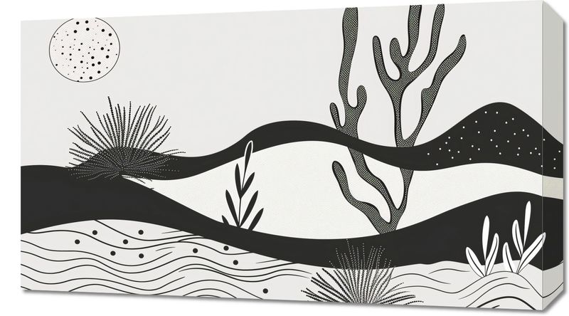 Obraz 70x40cm Ogród przy Nocy zdjęcie 1