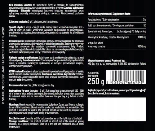 KFD PREMIUM CREATINE - 250 G KREATYNA MONOHYDRAT na Arena.pl