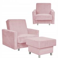 Fotel rozkładany Alicja z podnóżkiem do spania z pojemnikiem Family Meble