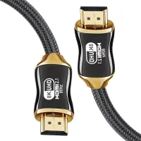 Kabel przewód hdmi 2.1 video ultra high speed 8k 60hz 4k 120hz hq gold 2m — Czarny