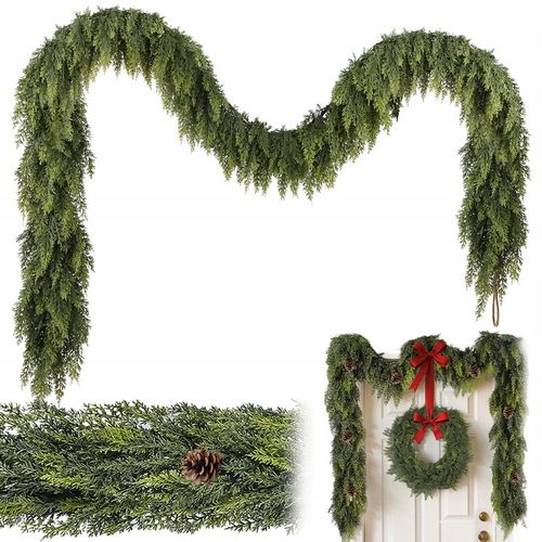 GIRLANDA CEDROWA ŚWIĄTECZNA 180CM ZIELONA DO DOMU I RESTAURACJI na Arena.pl