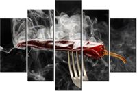 100CM 150CM OBRAZ 5 ELEM GORĄCA PAPRYCZKA CHILI ŚCIENNY