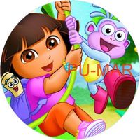 Opłatek na tort Urodziny Dora Dziewczynka Podróż Tekst Gratis