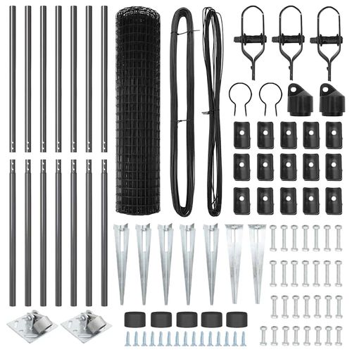 Ogrodzenie z słupkami Szary 1.4 x 10 m Stal na Arena.pl