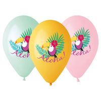 balony pastelowe tukan aloha hawaje 13"/5szt.