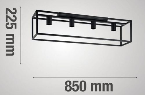 LAMPA PLAFON ELBRUS 4 CZARNY METAL SZEŚCIANY na Arena.pl