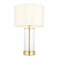 Klasyczna lampa stołowa Lessina 98810 Endon biała transparentna złota