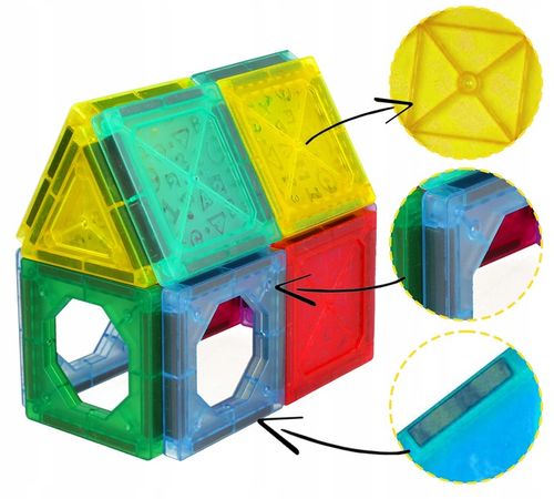 KONSTRUKCYJNE KLOCKI MAGNETYCZNE 3D TOR SAMOCHODOWY 20 autek ZESTAW 68el na Arena.pl