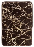 Dywaniki łazienkowe kpl. 2 el. brązowy stylowy złoty wzór miękkie puszyste