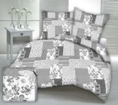 Pościel z kory 200x220 szara patchwork serca motyle kwiaty