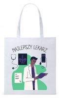 Dla Doktora Lekarza Torba Eco Biała Shopper Z Nadrukiem Ze Zdjęciem