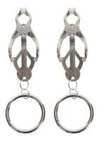 butterfly clamps with ring silver