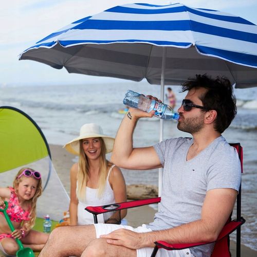 Wytrzymały STALOWY Parasol ogrodowy PLAŻOWY Kempingowy 1,5 m CAPTAIN MIKE na Arena.pl