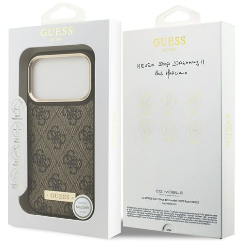 etui guess 4g logo plate magsafe do      iphone 17 pro brązowy na Arena.pl