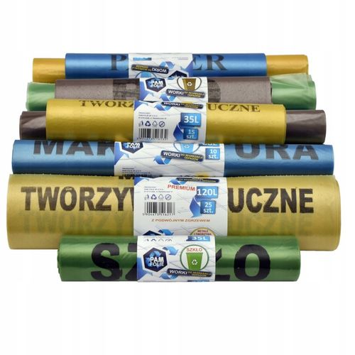 WORKI NA ŚMIECI Zapachowe z Taśmą 60L 10 szt Worki Fresh Pam Folie x5 na Arena.pl