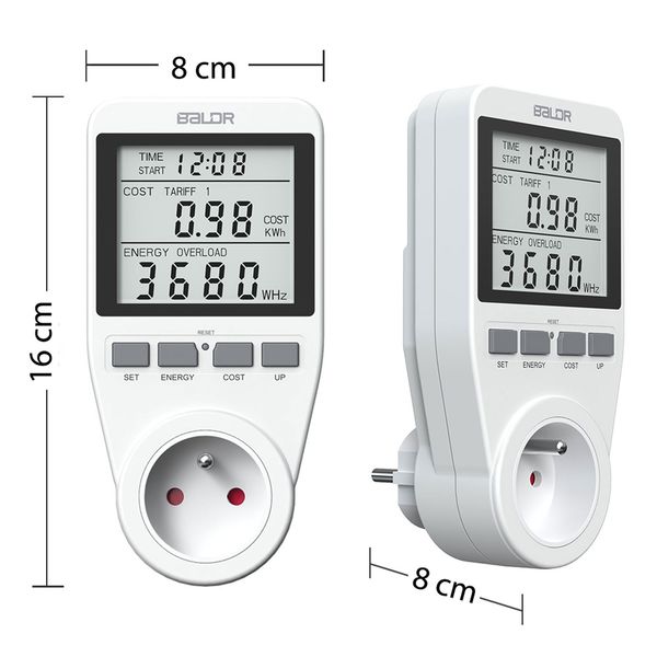 Watomierz jednofazowy Baldr BD-990 biały zdjęcie 5