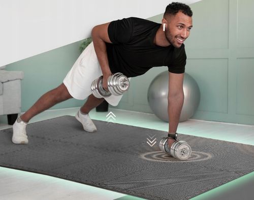 MATA PUZZLE POD SPRZĘT DO ĆWICZEŃ 12 SZT 4,32m2 OCHRONNA PODŁOGA NA SIŁOWNI na Arena.pl