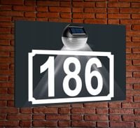 TABLICZKA ADRESOWA oświetlona z lampką ANTRACYT nierdzewna dibond 40x30