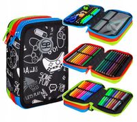 Coolpack Piórnik 3 komory z wyposażeniem kredki ołówki mazaki dla gracza