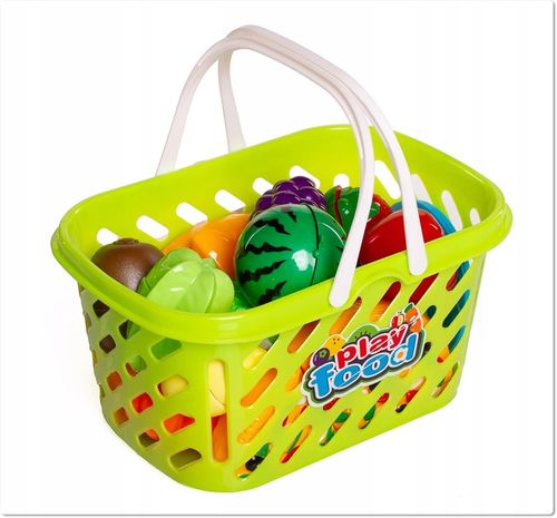 OWOCE WARZYWA DO KROJENIA na rzep zabawkowe jedzenie pizza + kosz na zakupy na Arena.pl