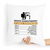 Poduszka Prezent Dla Grafika Stawka Godzinowa Z Nadrukiem Ze Zdjęciem