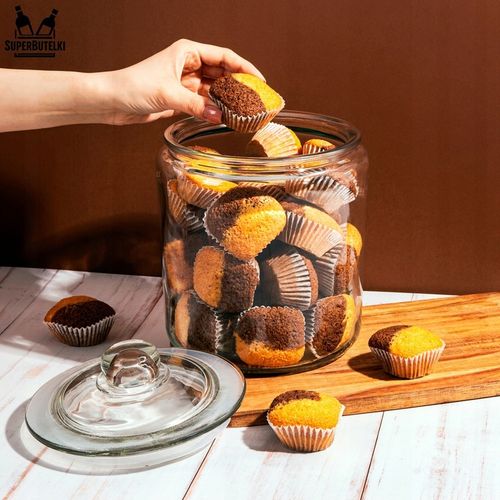 Słoik szklany 4 L pojemnik kuchenny na GRZYBY SUSZONE ŻYWNOŚĆ MĄKĘ KAWĘ na Arena.pl