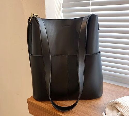 Torebka Damska CZARNA Torba na Ramię Pojemna Shopper Duża Eko Skóra Miejska na Arena.pl